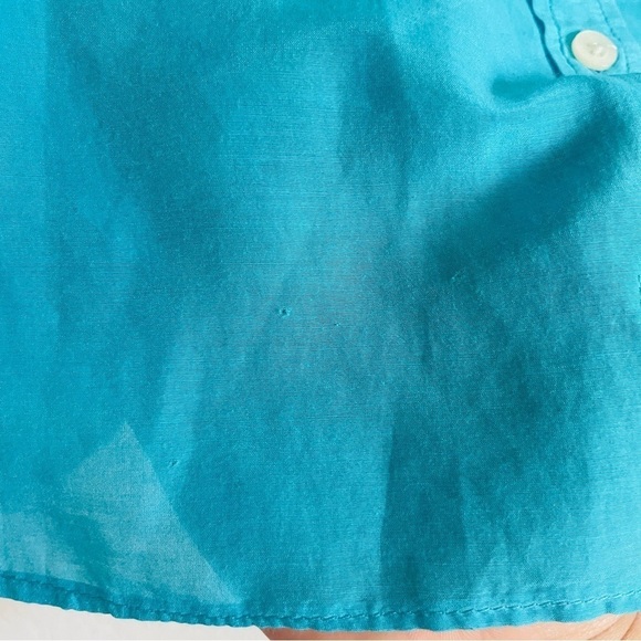 Lauren Ralph Lauren woman button down top size large blue coastal airy light - Picture 5 of 11